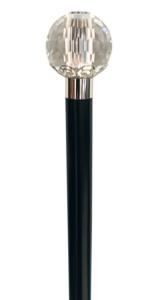 Formal cane, large crystal handle