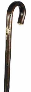 Ladies Chestnut Crook <br>with Edelweiss carving