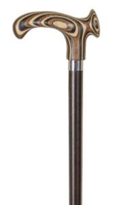 Relaxed Orthopaedic Cane, laminated woods, right hand