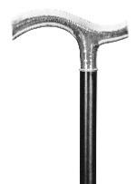 Ladies Planished Crutch, <br>silver plated
