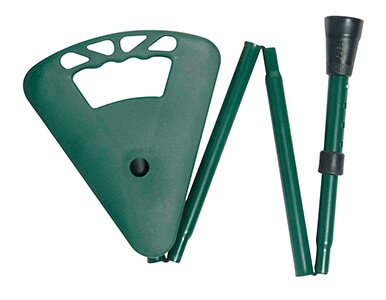 Foldaway Flipstick Seat, height adjustable, green