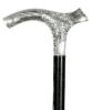Patterned Crutch Handle, <br>silver plated