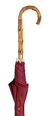 Umbrella, bamboo handle, burgundy