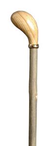 Pistol Grip Cane, polished ash handle on ash shaft