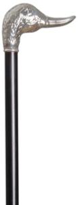Duck Formal Cane, <br>silver plated