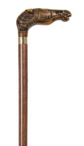 Brown Horse <br>Cane with Bridle