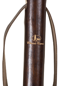 logo engraving on wooden cane